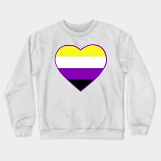 Pride Flag Heart Non Binary Crewneck Sweatshirt